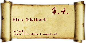 Hirs Adalbert névjegykártya