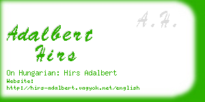 adalbert hirs business card